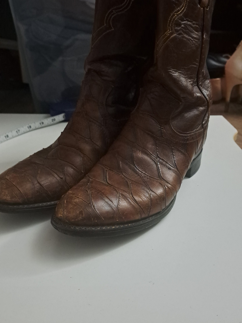 Justin Boots Brown Leather Western Heeled Cowboy Boots
